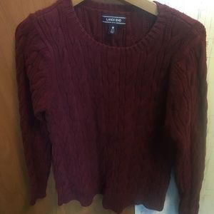 Burgundy cable knit sweater